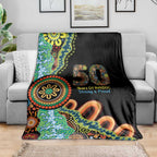 50 Years Of NAIDOC Blanket Strong and Proud Aboriginal Dot Painting No3