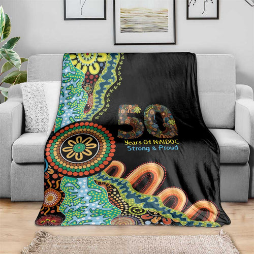 50 Years Of NAIDOC Blanket Strong and Proud Aboriginal Dot Painting No3