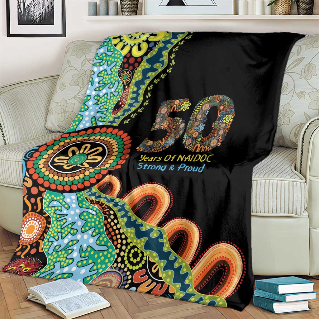 50 Years Of NAIDOC Blanket Strong and Proud Aboriginal Dot Painting No3