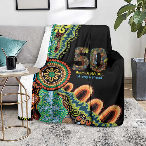 50 Years Of NAIDOC Blanket Strong and Proud Aboriginal Dot Painting No3