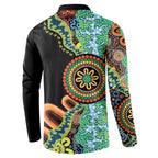 50 Years Of NAIDOC Button Sweatshirt Strong and Proud Aboriginal Dot Painting No3