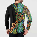 50 Years Of NAIDOC Button Sweatshirt Strong and Proud Aboriginal Dot Painting No3