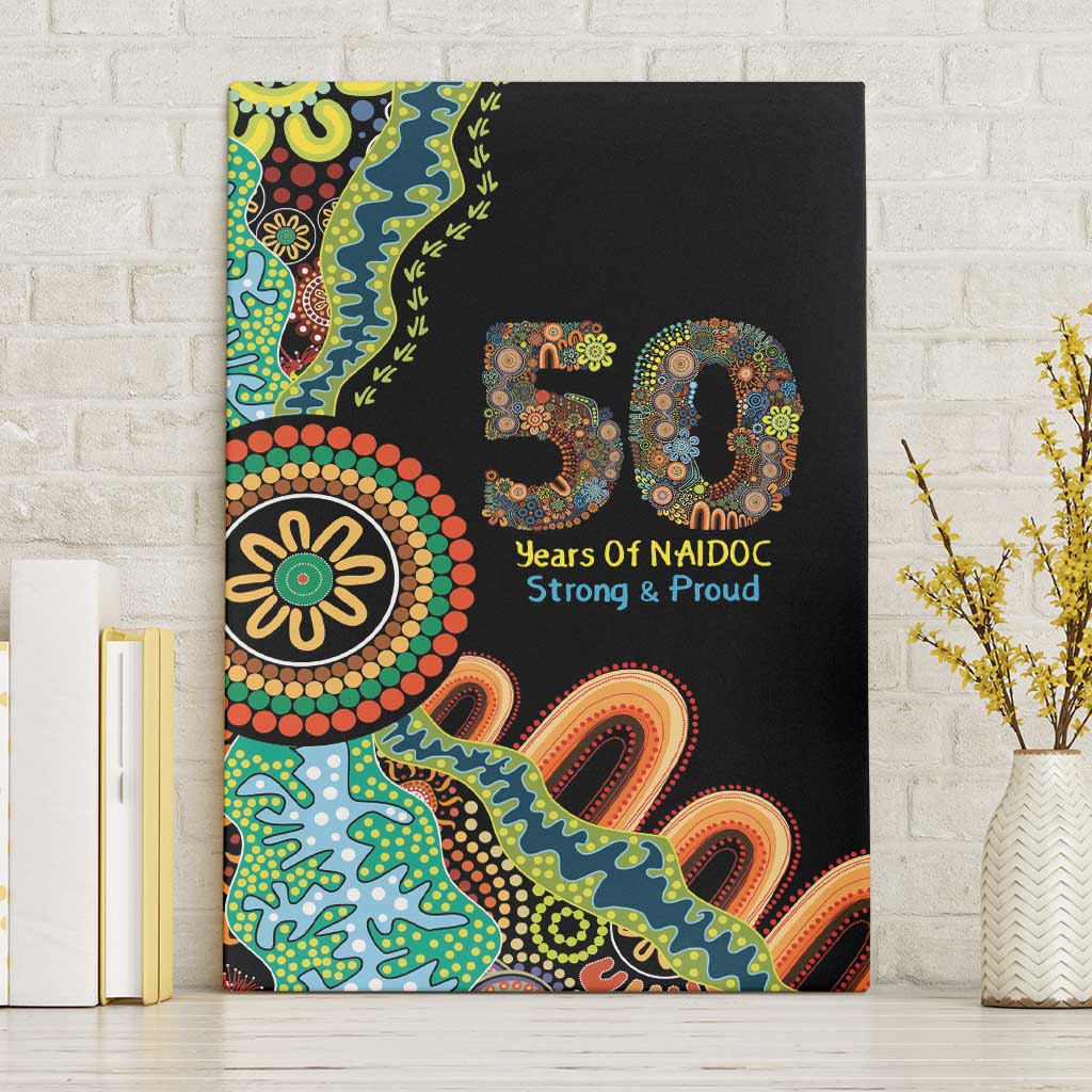 50 Years Of NAIDOC Canvas Wall Art Strong and Proud Aboriginal Dot Painting No3