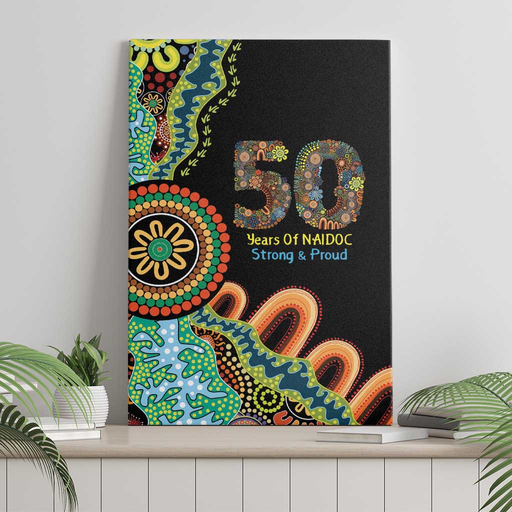 50 Years Of NAIDOC Canvas Wall Art Strong and Proud Aboriginal Dot Painting No3