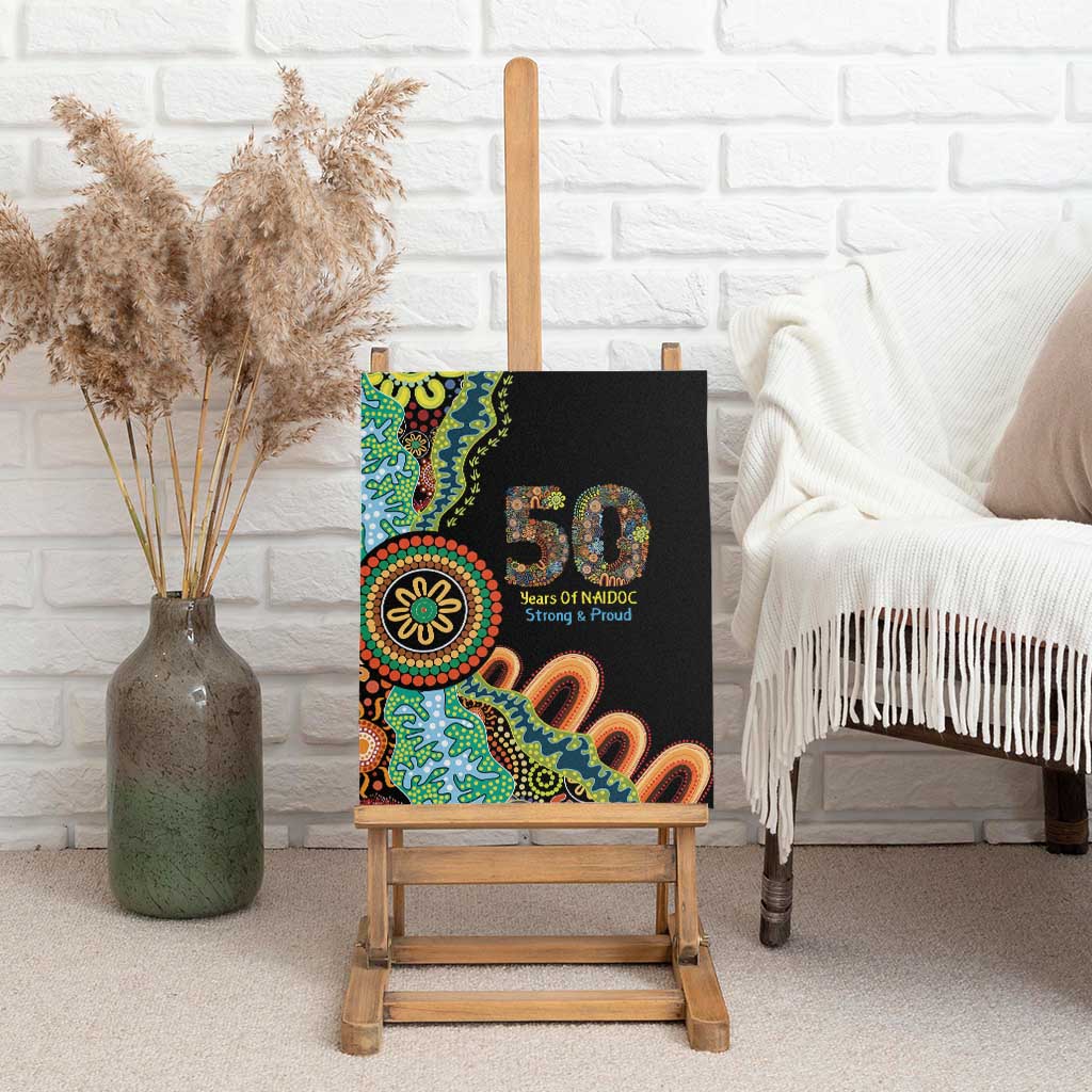 50 Years Of NAIDOC Canvas Wall Art Strong and Proud Aboriginal Dot Painting No3