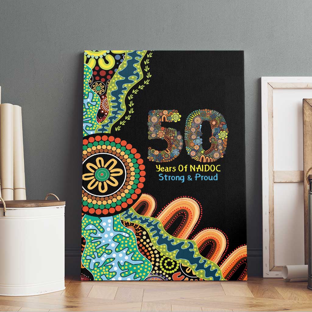 50 Years Of NAIDOC Canvas Wall Art Strong and Proud Aboriginal Dot Painting No3