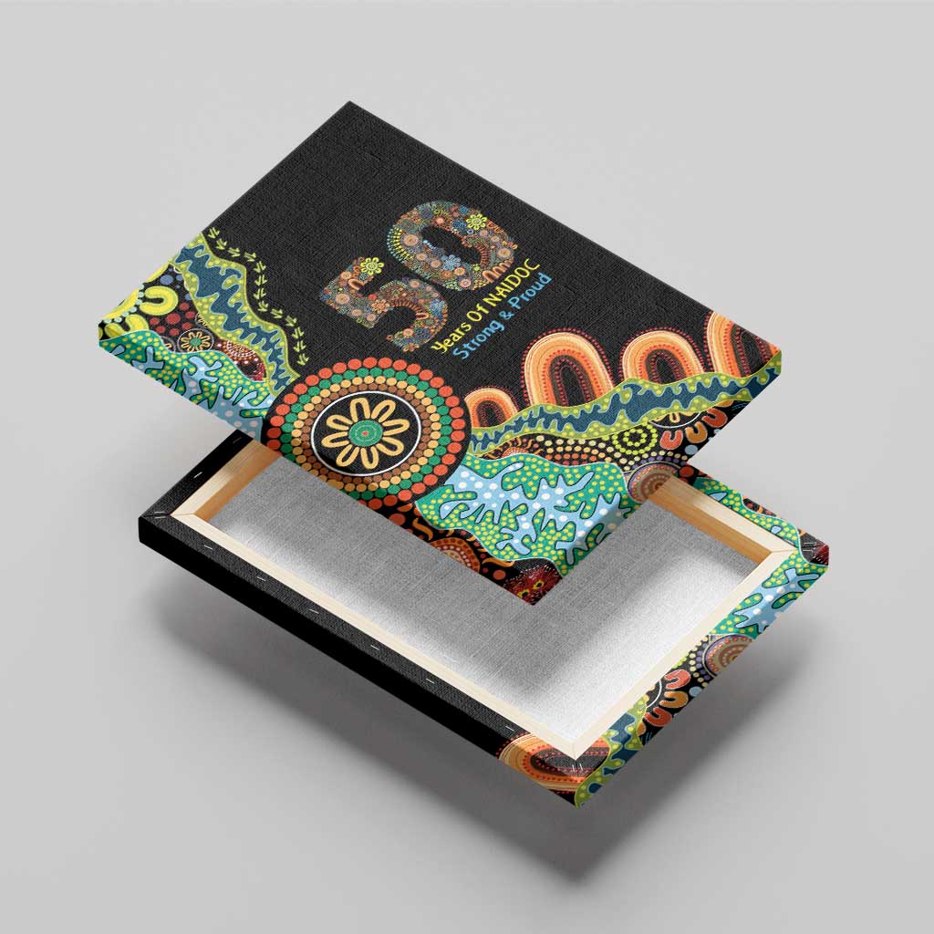50 Years Of NAIDOC Canvas Wall Art Strong and Proud Aboriginal Dot Painting No3