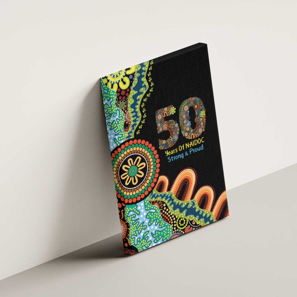 50 Years Of NAIDOC Canvas Wall Art Strong and Proud Aboriginal Dot Painting No3