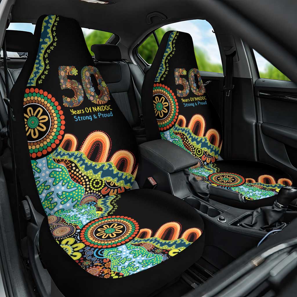 50 Years Of NAIDOC Car Seat Cover Strong and Proud Aboriginal Dot Painting No3
