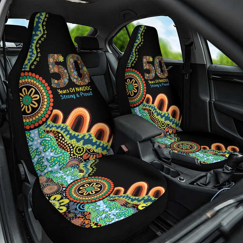 50 Years Of NAIDOC Car Seat Cover Strong and Proud Aboriginal Dot Painting No3