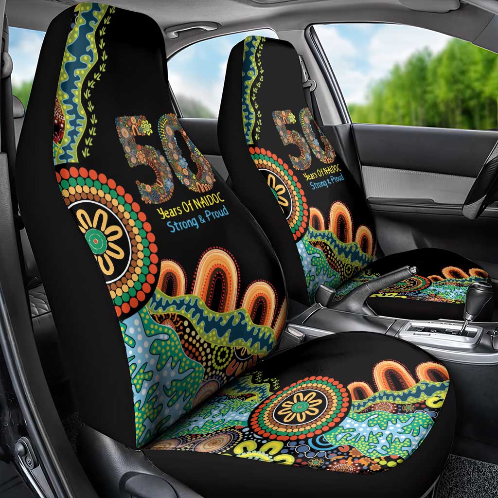 50 Years Of NAIDOC Car Seat Cover Strong and Proud Aboriginal Dot Painting No3