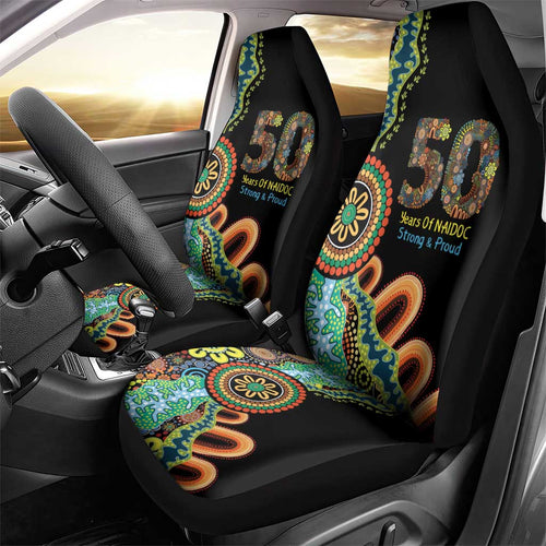 50 Years Of NAIDOC Car Seat Cover Strong and Proud Aboriginal Dot Painting No3