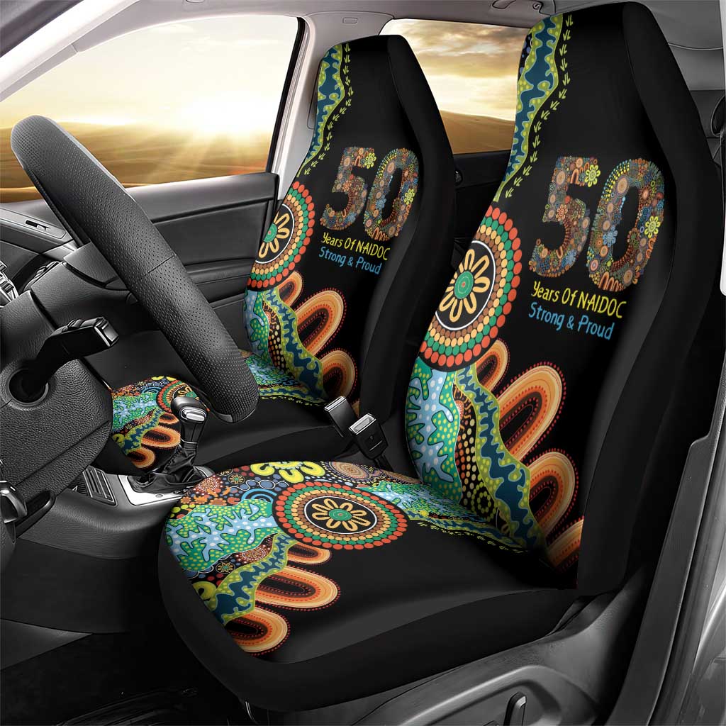 50 Years Of NAIDOC Car Seat Cover Strong and Proud Aboriginal Dot Painting No3