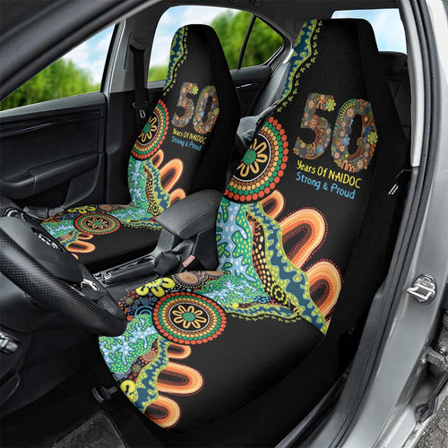 50 Years Of NAIDOC Car Seat Cover Strong and Proud Aboriginal Dot Painting No3