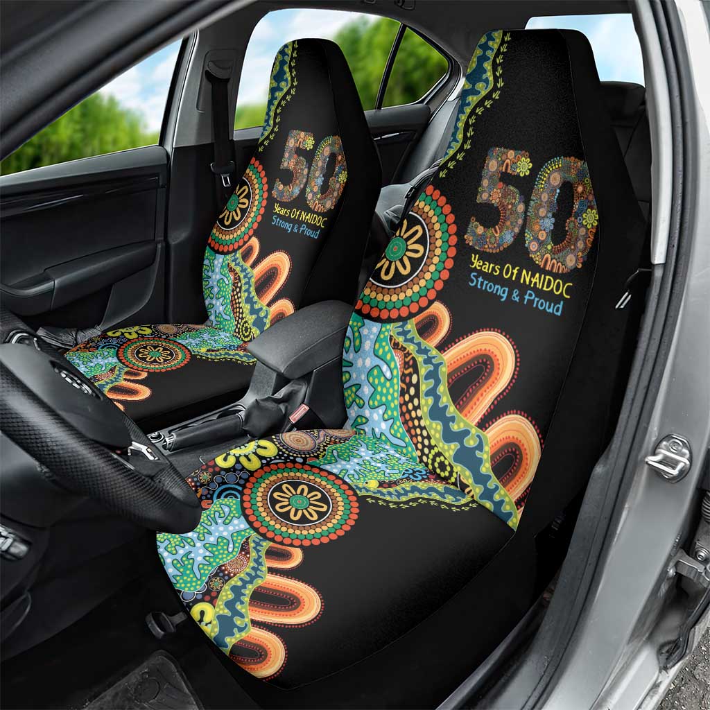 50 Years Of NAIDOC Car Seat Cover Strong and Proud Aboriginal Dot Painting No3