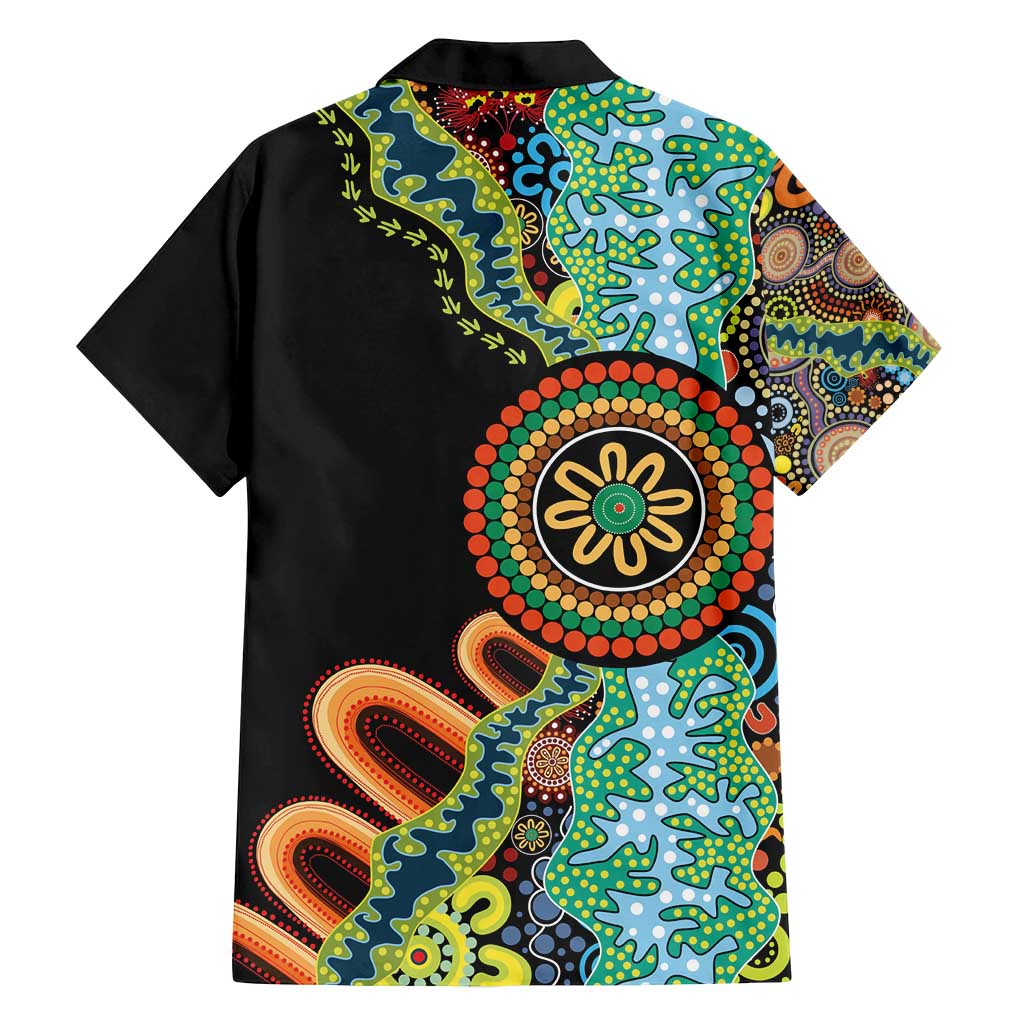 50 Years Of NAIDOC Family Matching Long Sleeve Bodycon Dress and Hawaiian Shirt Strong and Proud Aboriginal Dot Painting No3