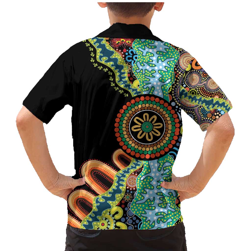 50 Years Of NAIDOC Family Matching Mermaid Dress and Hawaiian Shirt Strong and Proud Aboriginal Dot Painting No3