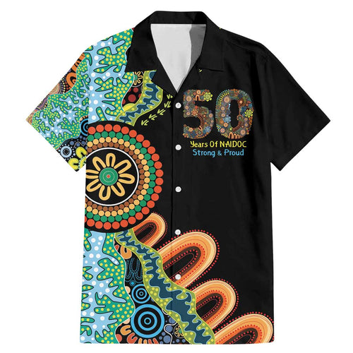 50 Years Of NAIDOC Family Matching Mermaid Dress and Hawaiian Shirt Strong and Proud Aboriginal Dot Painting No3