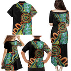 50 Years Of NAIDOC Family Matching Puletasi and Hawaiian Shirt Strong and Proud Aboriginal Dot Painting No3