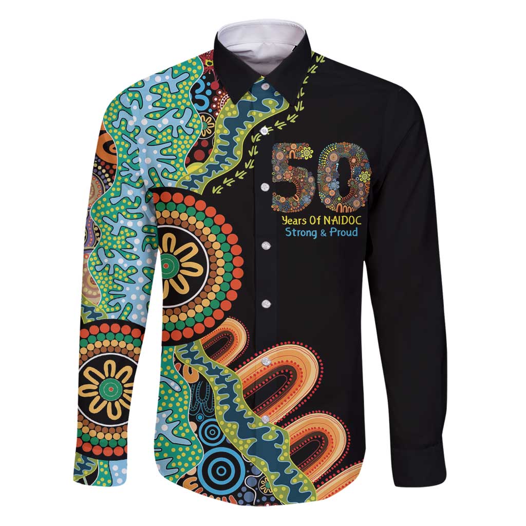 50 Years Of NAIDOC Family Matching Puletasi and Hawaiian Shirt Strong and Proud Aboriginal Dot Painting No3