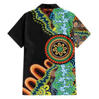 50 Years Of NAIDOC Family Matching Short Sleeve Bodycon Dress and Hawaiian Shirt Strong and Proud Aboriginal Dot Painting No3