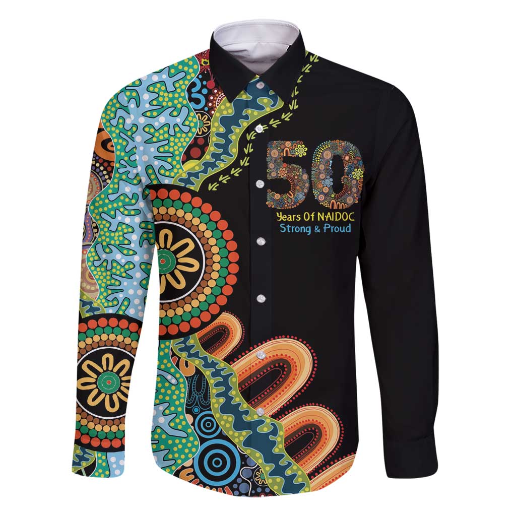 50 Years Of NAIDOC Family Matching Summer Maxi Dress and Hawaiian Shirt Strong and Proud Aboriginal Dot Painting No3