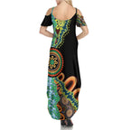 50 Years Of NAIDOC Family Matching Summer Maxi Dress and Hawaiian Shirt Strong and Proud Aboriginal Dot Painting No3