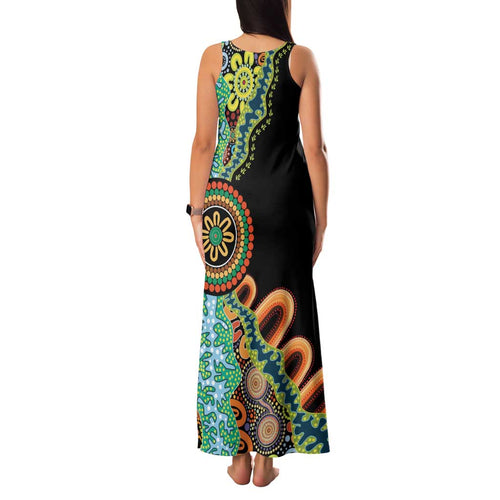 50 Years Of NAIDOC Family Matching Tank Maxi Dress and Hawaiian Shirt Strong and Proud Aboriginal Dot Painting No3