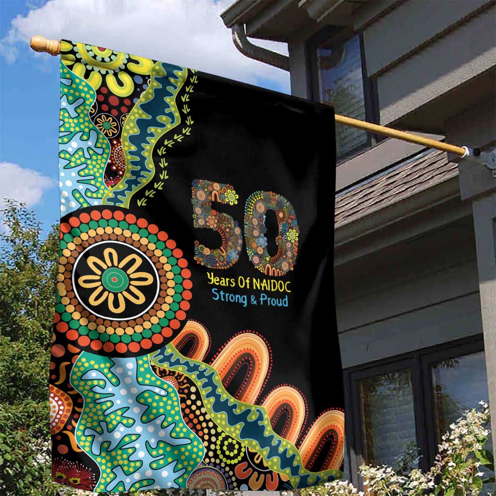 50 Years Of NAIDOC Garden Flag Strong and Proud Aboriginal Dot Painting No3