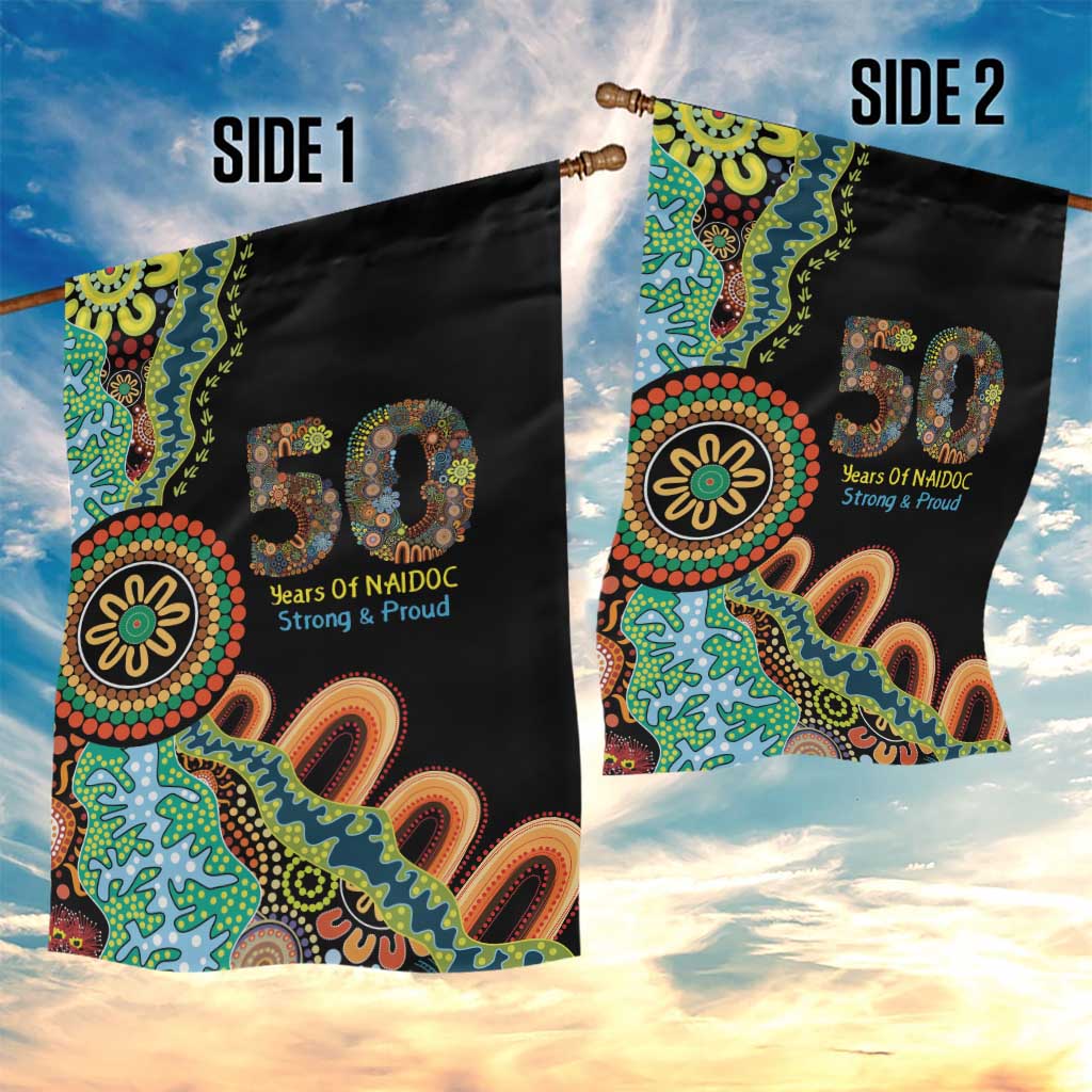 50 Years Of NAIDOC Garden Flag Strong and Proud Aboriginal Dot Painting No3