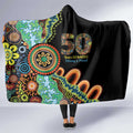 50 Years Of NAIDOC Hooded Blanket Strong and Proud Aboriginal Dot Painting No3