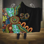 50 Years Of NAIDOC Hooded Blanket Strong and Proud Aboriginal Dot Painting No3