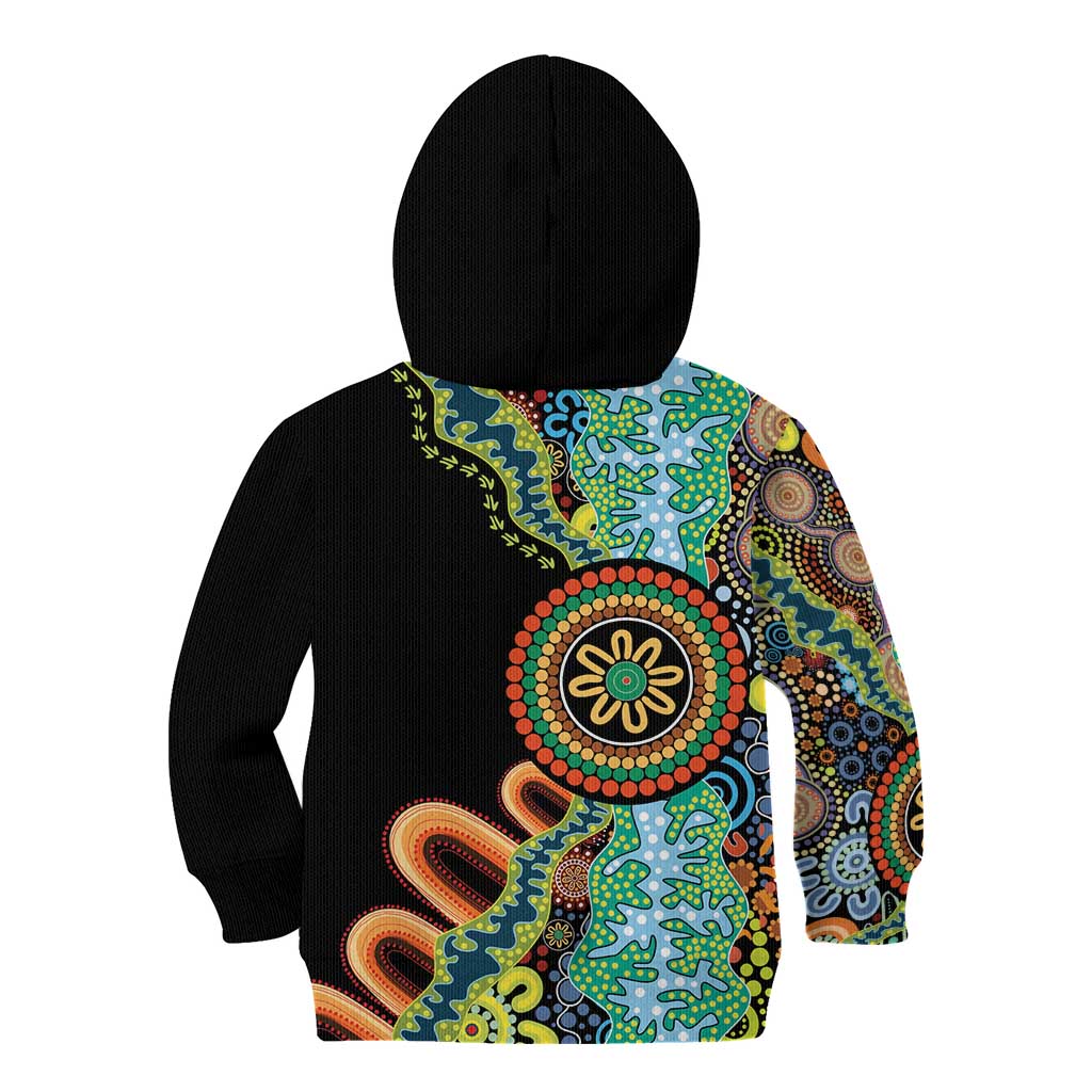50 Years Of NAIDOC Kid Hoodie Strong and Proud Aboriginal Dot Painting No3