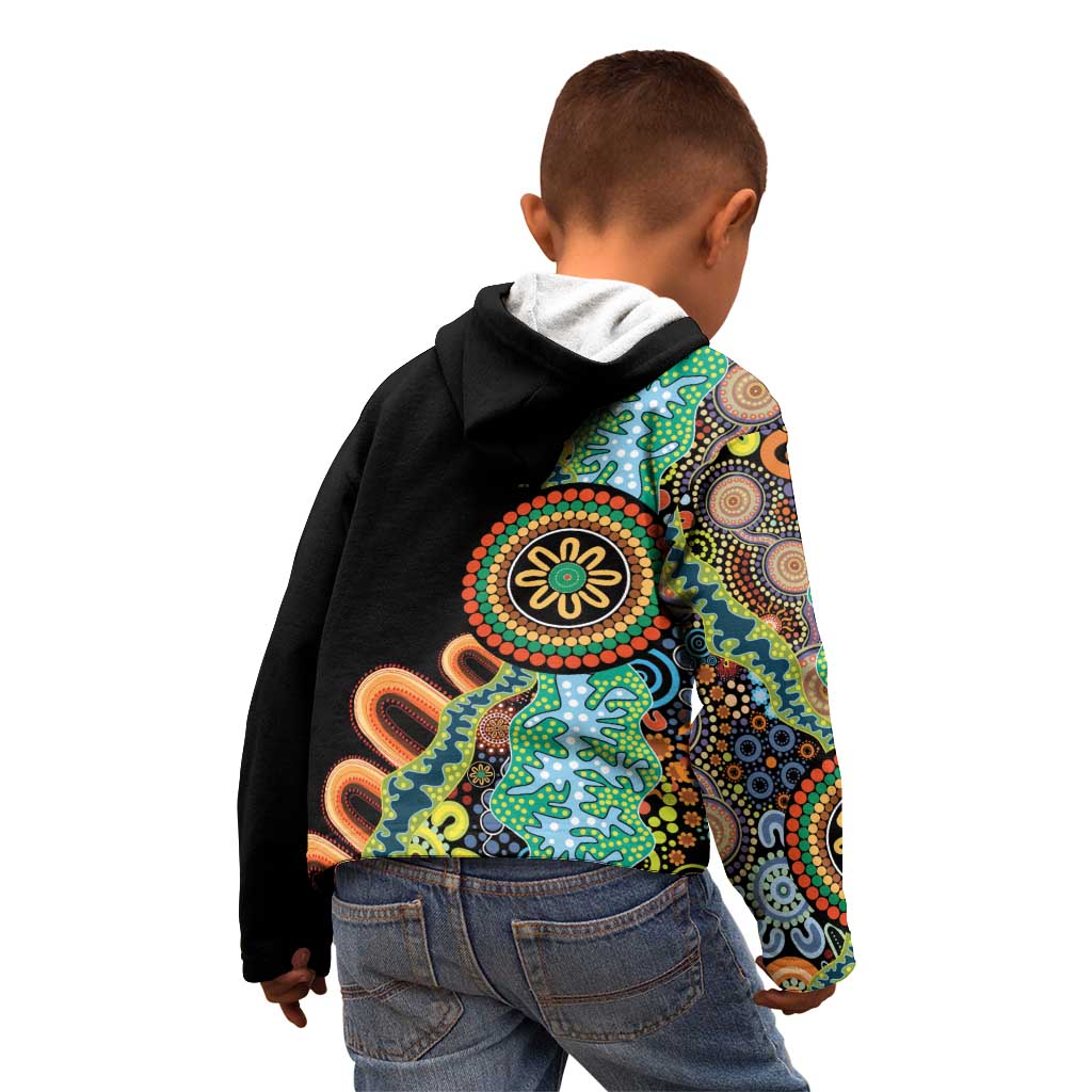 50 Years Of NAIDOC Kid Hoodie Strong and Proud Aboriginal Dot Painting No3