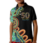 50 Years Of NAIDOC Kid Polo Shirt Strong and Proud Aboriginal Dot Painting No3