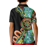 50 Years Of NAIDOC Kid Polo Shirt Strong and Proud Aboriginal Dot Painting No3