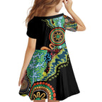 50 Years Of NAIDOC Kid Short Sleeve Dress Strong and Proud Aboriginal Dot Painting No3