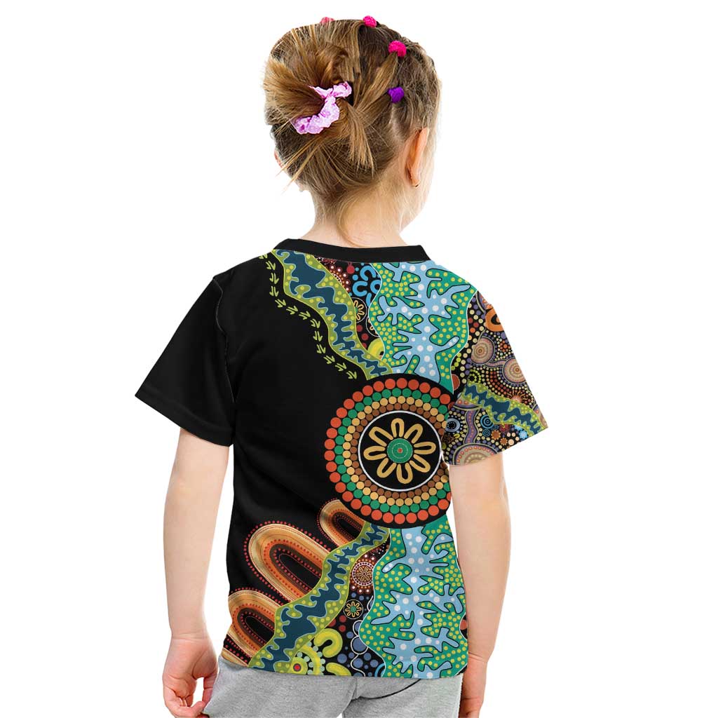 50 Years Of NAIDOC Kid T Shirt Strong and Proud Aboriginal Dot Painting No3
