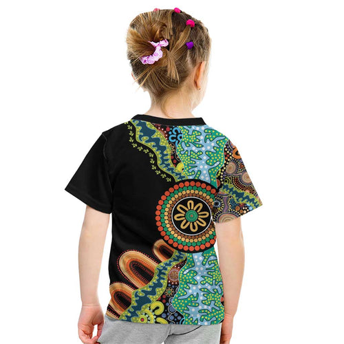 50 Years Of NAIDOC Kid T Shirt Strong and Proud Aboriginal Dot Painting No3
