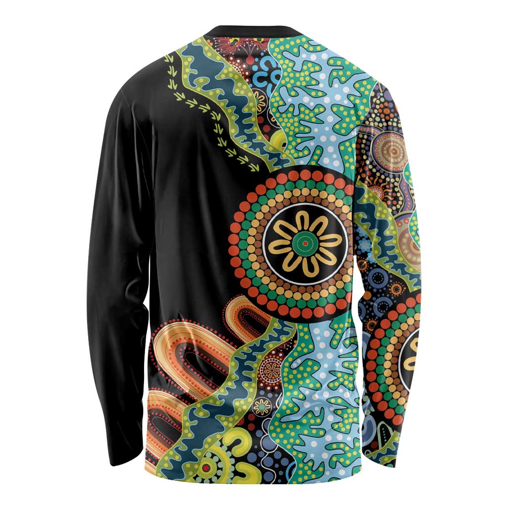 50 Years Of NAIDOC Long Sleeve Shirt Strong and Proud Aboriginal Dot Painting No3