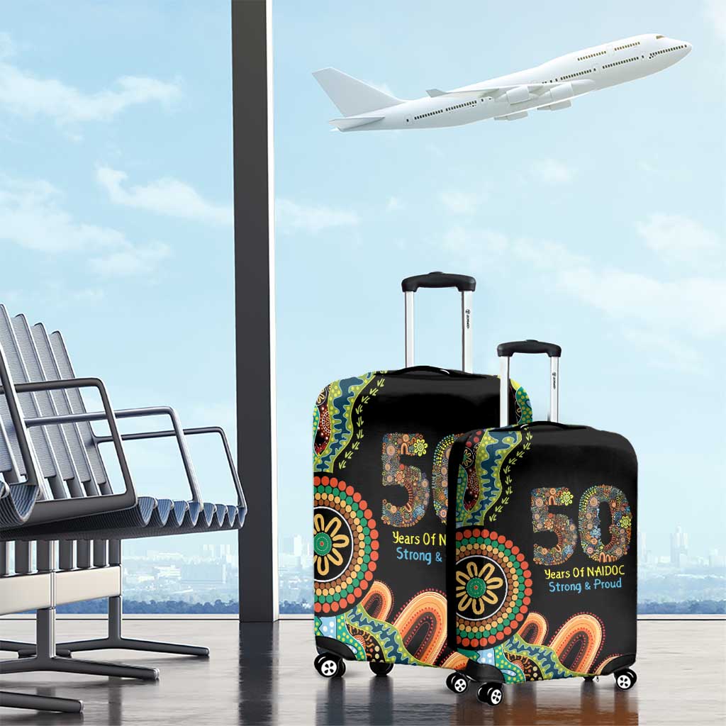 50 Years Of NAIDOC Luggage Cover Strong and Proud Aboriginal Dot Painting No3