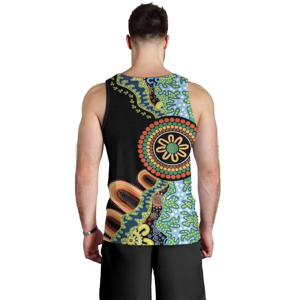 50 Years Of NAIDOC Men Tank Top Strong and Proud Aboriginal Dot Painting No3