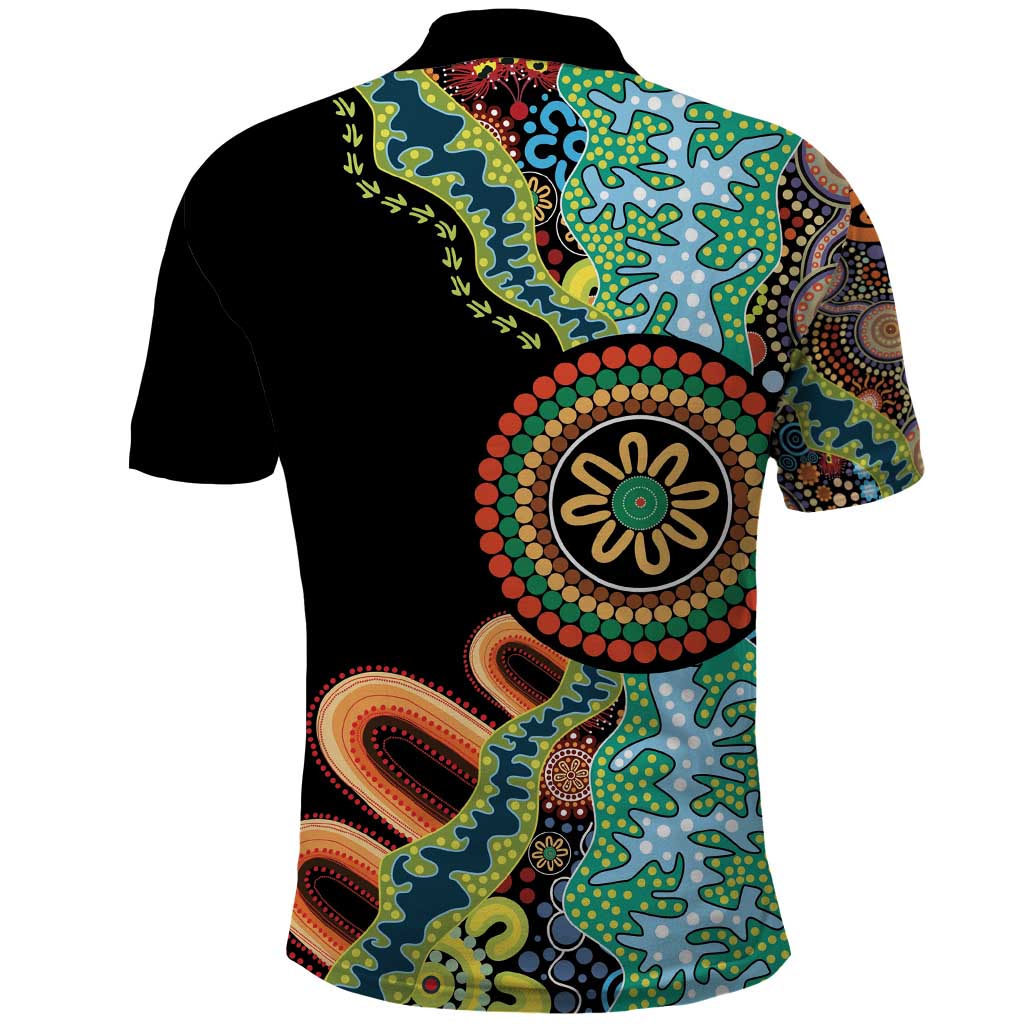 50 Years Of NAIDOC Polo Shirt Strong and Proud Aboriginal Dot Painting No3