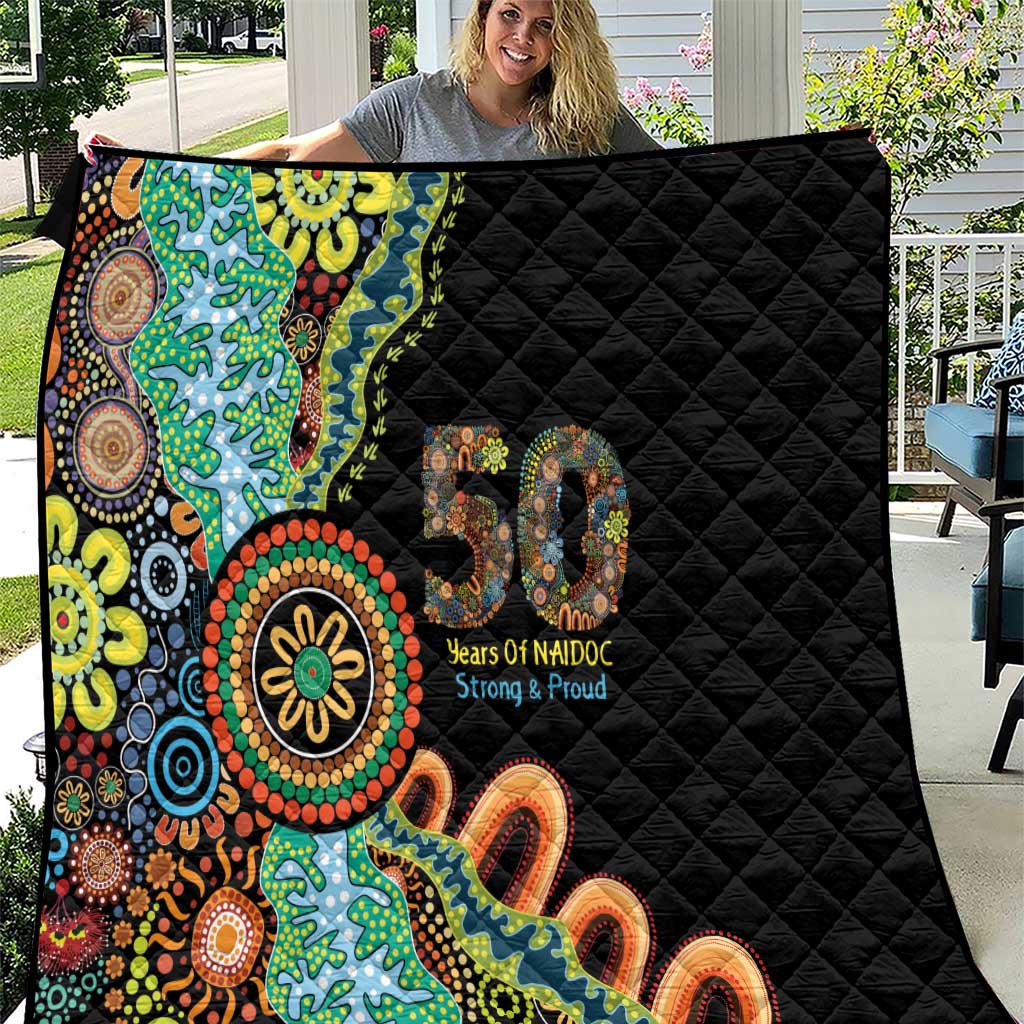 50 Years Of NAIDOC Quilt Strong and Proud Aboriginal Dot Painting No3