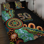 50 Years Of NAIDOC Quilt Bed Set Strong and Proud Aboriginal Dot Painting No3