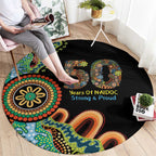 50 Years Of NAIDOC Round Carpet Strong and Proud Aboriginal Dot Painting No3