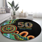 50 Years Of NAIDOC Round Carpet Strong and Proud Aboriginal Dot Painting No3