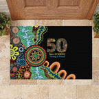 50 Years Of NAIDOC Rubber Doormat Strong and Proud Aboriginal Dot Painting No3