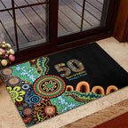 50 Years Of NAIDOC Rubber Doormat Strong and Proud Aboriginal Dot Painting No3
