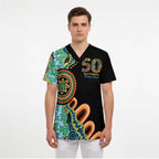 50 Years Of NAIDOC Scrub Top Strong and Proud Aboriginal Dot Painting No3 - Aussie Hoodie